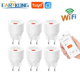 Detector Tuya WiFi Gas Leak Sensor Combustible Gas Detector Smart Life APP LPG Alarm Home Security Alarm System EU US UK Plug White