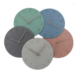 Wall Clocks Wooden Simple Round Clock Non Ticking Silent Modern Office Homes Decor Easy To Read