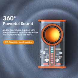 Speakers K07 Transparent Cyberpunk Mecha Wireless Bluetooth Speaker Sound Light Rhythm Subwoofer TWS Stereo Music Center Handsfree Call