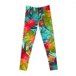 Active Pants Bright Tropical Floral Print B Leggings For Girls Sports Sweatpants Sportswear Gym Womens