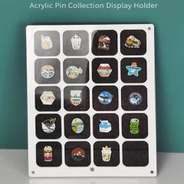 Brooches Pin Collection Display 20 Girds Dustproof Acrylic Display Case Display Box for Various Sizes of Pins Travel Brooches Paper Clips