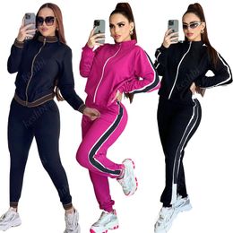 Designer Autumn Women Tracksuits Zipper Casual Jacket + Trousers Two Pieces Set Long Sleeve Tracksuits Jogging Suit Sportwear