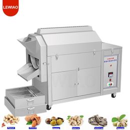 High Capacity Automatic Gas Fryer Nut Cocoa Peanut Small Sunflower Seed Roasting Machine