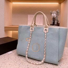 Yüksek kaliteli tasarımcı çanta kadın moda çanta tasarımcısı tote çanta büyük kapasiteli zincir denim plaj çantası çanta alışveriş çantası omuz tote