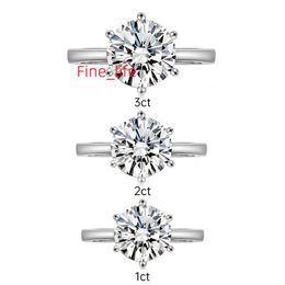 YL Custom VVS1 Moissanite Solitaire Rings Diamond Classic Sterling s925 Silver D-Color Western Wed Moissanite Ring Wholesale