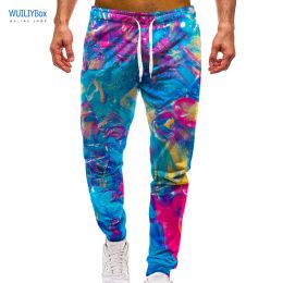 Pants Unisex 3D Pattern Sports Rainbow Print Pants Casual Colourful Graphic Trousers Men/Women Sweatpants with Drawstring