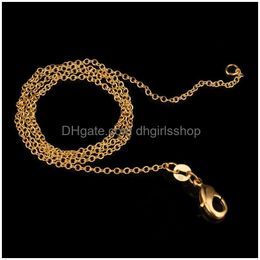 Chains 18 20 Inch Link Chain Necklace For Women 1Mm 925 Stamped Jewellery Platinum White Rose Gold Mens Choker Necklaces Diy Making Acce Dhvla