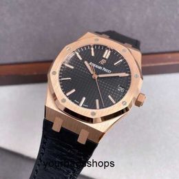 APF Factory Athleisure Wrist Watch AP Wristwatch Royal Oak Series 15510OR OO D002CR.02 Rose Gold Black Face Mens Fashion Leisure Business Watch