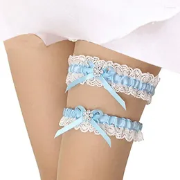 Garters Sexy Bridal Wedding Set Lace Leg Garter Belt Floral Rhinestone Bow Cosplay Gift Bride Keepsake Hen Night Supply