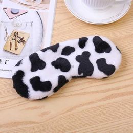 Sleep Masks Sleeping Mask Soft Plush Cow Spot Eye Masks Sleeping Blindfold Cute Plush Mask Light proof Eyepatch Nap Health Eye Cover