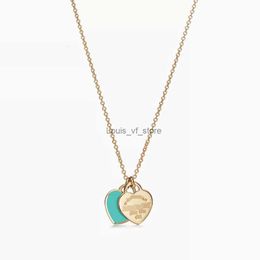 Pendant Necklaces Designer Double Heart Gold/sier/rose Gold Necklace Jewellery for Women Birthday Christmas H24227