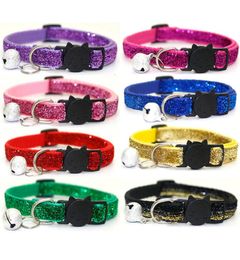 Pet Cat Collar With Bell Breakaway Fashion Adjustable Kitten Cat Sequin Collar Neck Strap Cat Accessories Pet Supplies3895471