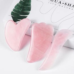 100% Natural Rose Quartz Gua Sha Body Tool Massage Set for Facial Slimming Beauty Eye Neck Thin Lift Wrinkle SPA Daily Skincare Routine