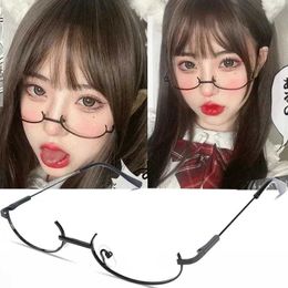 Eyeglass Frame Anime Two-dimensional Cosplay Lower Half Frame Glasses Royal Elder Sister Lolita Decoration Glasses Hottie Take Party Eyeglasses