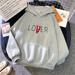 Women's Hoodies Couple Autumn Casual Lover Letter Printed Sweatshirts Hooded Loose Street Wear Tops For Women 2024 Classic Pullover