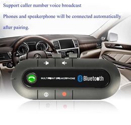 Bluetooth Car Kit HOt Sale Wireless Handsfree Car Bluetooth Kit 4.1 Sun Visor Bluetooth Speaker Speakerphone MP3 Music Player Car ChargerL2402