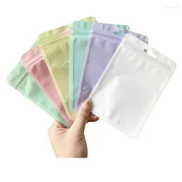 Storage Bags 50pcs Reusable Colourful Mylar Holographic Clear Zip Lock Plastic For Gift Jewellery Display Packaging Self Sealing Pouch