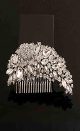 Clear Rhinestone Crystals Wedding Bride Bridal Hair Accessories 2017 Floral Hair Comb Head Pieces Hair Pins Jewelry Accessories S91445171