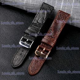 Watch Bands Handmade Ostrich Foot Leather band 18 19 20 21 22MM Black Brown Soft Bracelet Vintage Style Mens Bracelet T240227