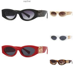 Fashion miui sunglasses designer oval frame luxury Miu womens anti-radiation UV400 personality mens retro glasses plate high grade value J6SX