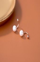 Stud 1 Pair 925 Sterling Silver Freshwater Pearl Earrings Screw Back Earring For Women Girls Charm Jewellery Accessories8247584