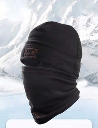 Tactical Hood Winter Fleece Hat and Scarf Set Tactical Warm BalaclavaThermal Head Cover Face Mask Neck Warmer Sport Cycling Ski Scarf HatL2402