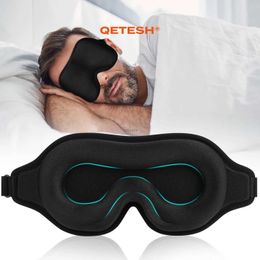 Sleep Masks Qetesh 3D Sleep Mask 100% Blackout Blindfold with Adjustable Strap Zero Eye Pressure Eye Patches for Travel Naps Yoga Meditation