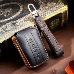 Luxury Crazy Horse Leather Car Key Cover Case Keyring Protective Bag for Great Wall WEY Tank 300 Vv7 GT Vv6 Vv5 Fob Protector