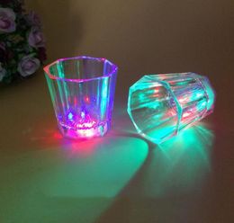 DHL Liquid Activated LED S Glasses Multicolor Wine Glass Fun Light Up Ss 2 oz tumbler creative6896579