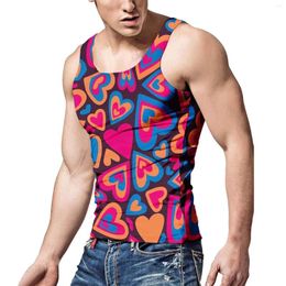 Men's Tank Tops Mens Summer Carnival Rainbow Vest With Unique Personality Unrestrained And Enthusiastic Long Sleeve Layering For Men