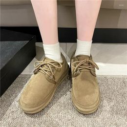 Boots Winter Solid Cotton Shoes Female Fashion Women's Short Round Toed Thick Soled Casual Women Zapatos De Mujer