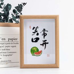 Wooden Hollow Three-dimensional Photo Calligraphy Table, Business Licence Frame, A4 Hanging Wall, Self-made DIY Specimen Picture Frame