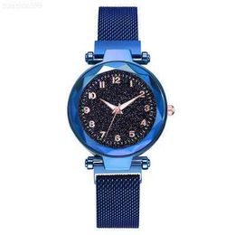 Net red star sky digital face luminous surface quartz watch net red magnet Milan band female student watch