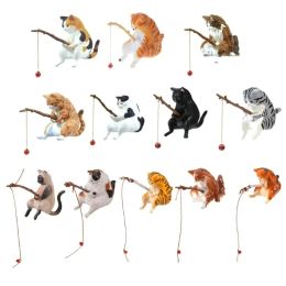 Decorations Fishing Cat Ornaments Aquarium Decoration Fish Landscaping Cartoon Cat Statue Mini Resin Figurine Home Decorations