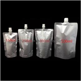 Water Bottles Doypack 150Ml 250Ml 350Ml 500Ml Aluminium Foil Stand Up Spout Liquid Bag Pack Beverage Squeeze Drink Drop Delivery Home G Dhw17