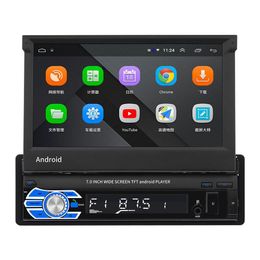 Led Display 7-Inch Retractable Android Navigation Single Spindle Car Player Bluetooth Integrated Palm Gps Fl Touch Sn Drop Delivery Dhnvn