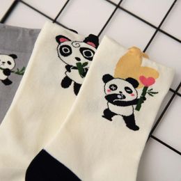 Women Socks Spring/Summer Cartoon Cute Panda Women's Cotton Casual Comfortable Sports Soft Kawaii Mid Length Instagram Trendy