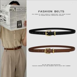 Belts Fashion Thin Leather Belt For Women Black White Brown High Quality Metal Buckle Waistband Female Girls Pants Jean Waist250e