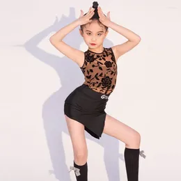 Stage Wear Latin Dance Suit 2024 Spring And Summer Girls' Martial Arts Performance Children's Art Exam Training