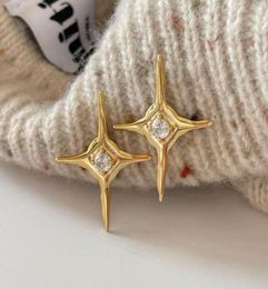 Stud Earrings Dysmorphism Authentic 925 Sterling Silver Hammered CZ 4A Star Piercing Ear Jewelry CC8617992434