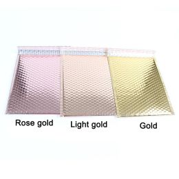 Mailers 30Pcs Rose Gold Bubble Bag for Gift Aluminium Foam Bubble Mailers Shockproof Shipping Packaging Bags Self Seal Bubble Envelopes