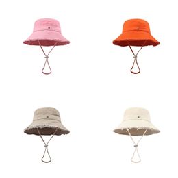 Canvas bucket hat designer le bob women designer cap multicolor casquette summer sunshades adjustable drawstring luxury hats for men classical hj027