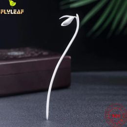 Jewelry Real 925 Sterling Silver Jewelry Orchid Flower Buds Hair Sticks For Women Original Design Handmade Hanfu Hairpin Accessories