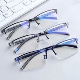 Eyeglass Frame Finished Myopia Glasses Business Square Glasses Frame Men Women Anti Blue Light Myopia Eyewear Glasses Diopter 0 -1.0 to 6.0