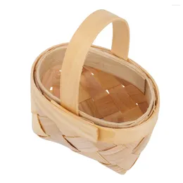 Jewelry Pouches 4Pcs Mini Woven Basket With Handle Wedding Flower Girl Candy Chocolate Gift Box Party