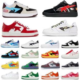 Box with a Bathing Ape Casual Shoes Sk8 Low Men Women Black White Pastel Blue Suede Sta Womens Trainers Outdoor Plate-forme Sneakers Walking Jogging