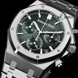 Popular Wrist Watch Collection Wristwatch AP Watch 26240st 50th Anniversary Green Plate Three Eyes Chronograph Automatic Mechanical Mens Watch Plate 41mm Automat