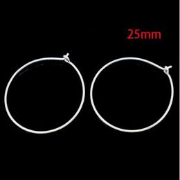 mic 1000pcs silver plated wine glass charms wire hoops 25mm Jewellery diy Jewellery findings components 224s