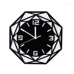 Wall Clocks Modern 3D Large Retro Round Art Hollow Metal Clock Nordic Roman Numerals Home Decoration