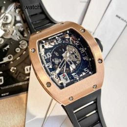 Mens Moissanite Wrist Watch RM Watch Wristwatch RM010 Series 18k Rose Gold Machine RM010 48*39mm